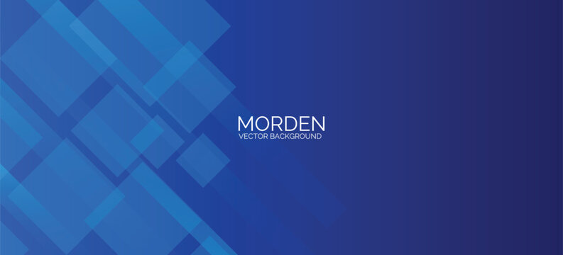 Blue abstract background with overlapping transparent rectangles and gradient.