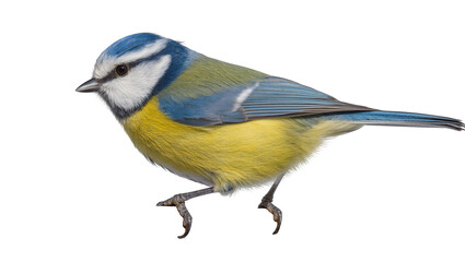 Blue tit bird with yellow and blue feathers, isolated on transparent background © Marta