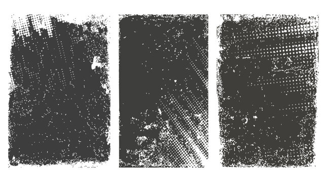 Abstract grunge rectangles on black background, distressed texture