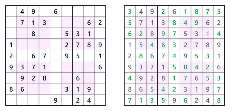 Sudoku solution page. Hyper. Level easy. For a book of Japanese Sudoku puzzles