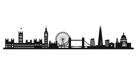 Obraz premium London Skyline Silhouette: Iconic Landmarks