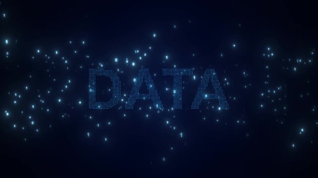 Binary Keywords Data Blue Video Animated Background