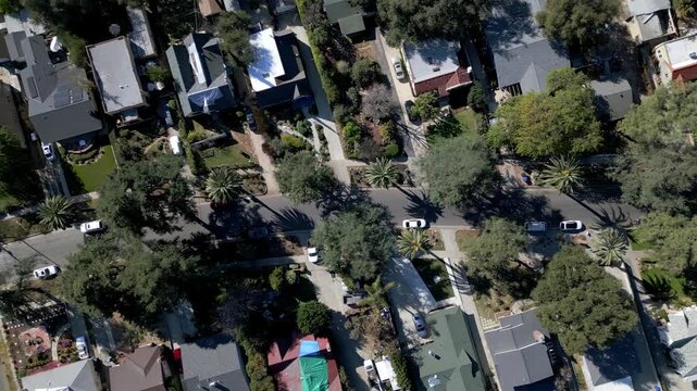 Top Down View of Wildfire Damage in Altadena California Drone Aerial View