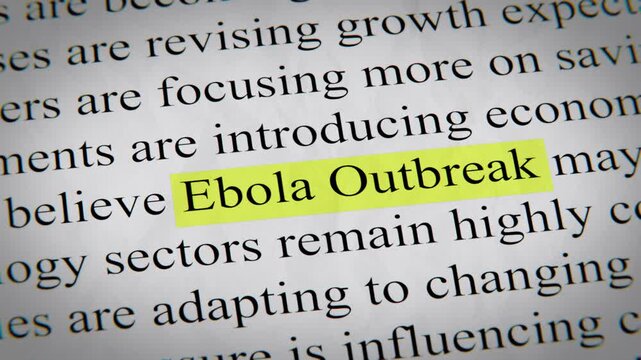Minimal cinematic of Ebola Outbreak text animation designed for documentary, economic, technology, and news-related storytelling.