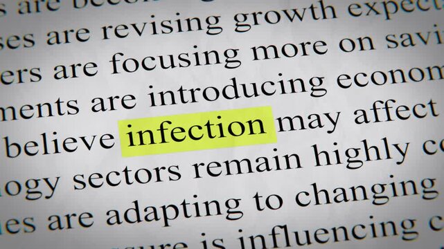 Minimal cinematic of infection text animation designed for documentary, economic, technology, and news-related storytelling.