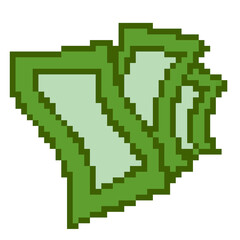 Obraz premium pixel art money fan cash banknote icon game asset