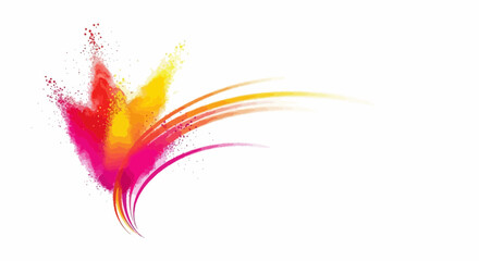 Obraz premium Abstract colorful powder explosion design on white background