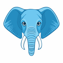 Obraz premium Blue Elephant Head Illustration