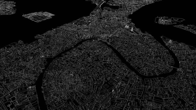 3D looped animation of city - Venice Italy