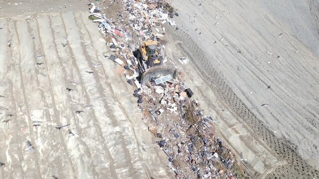 Calabasas Landfill Waste Disposal Site Drone Aerial View