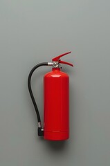 Fototapeta premium Fire extinguisher on gray background