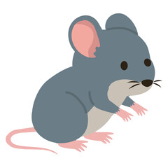 Fototapeta premium Cute Gray Mouse Illustration