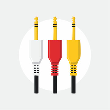 Three RCA Composite Video and Audio Cables