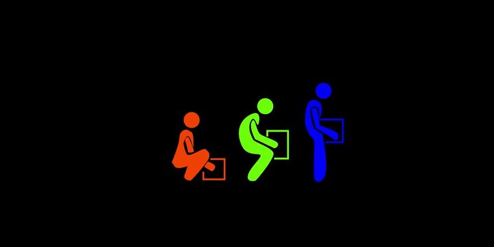 Multicolor Ergonomics Safety Lifting Posture Pictogram Sequence