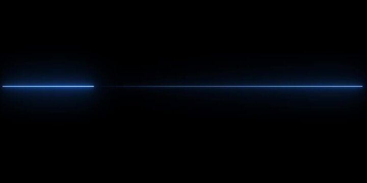 Horizontal Neon Blue Laser Light Ray Accent Line Overlay