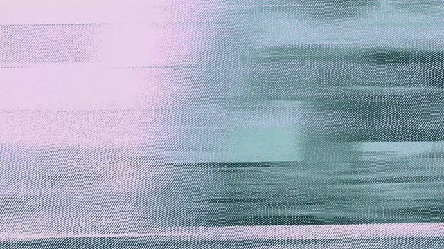 halftone screen printed texture with wavy organic lines in teal and pink, distressed vintage print effect for retro