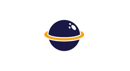 Dark Blue Planet with Yellow Ring. © MUHAMAD