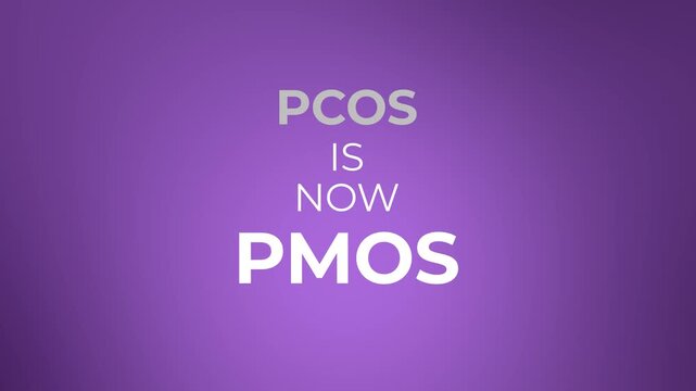 PCOS is Now PMOS Text Animation Polycystic Ovary Syndrome Renamed, Women Health Awareness, Loopable, 4K
