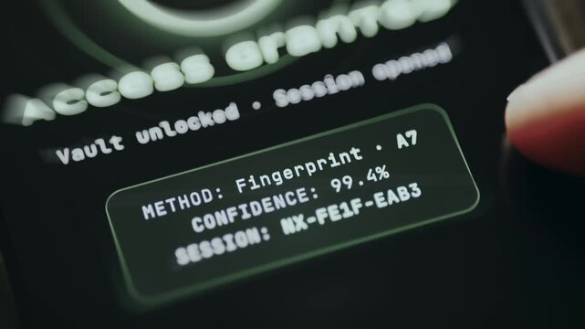 System successfully authenticated the user using a Fingerprint scan with a 99.4 percent confidence level