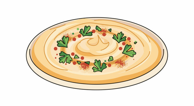 A creamy, beige dip in a white oval dish, garnished with parsley