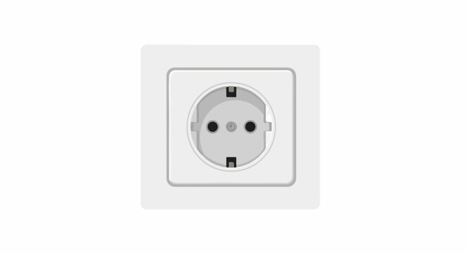 A clean, simple, grey and white European style electrical socket
