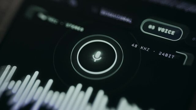 The Voice button used for voice-based authentication