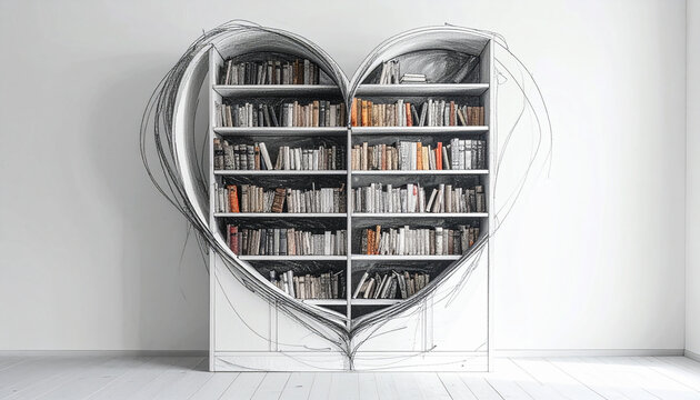 Heart shaped bookshelf