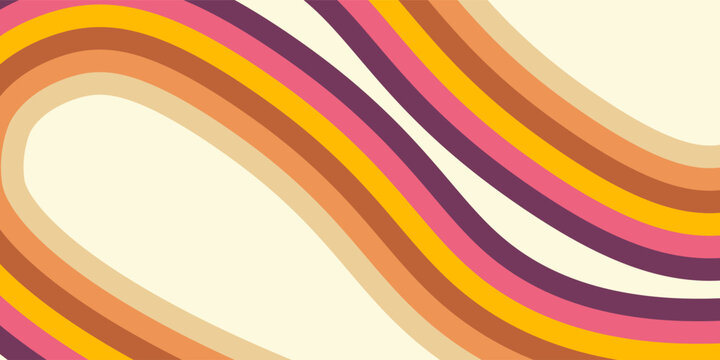 Colorful linear pattern of colored lines in retro style. Abstract background for creative design