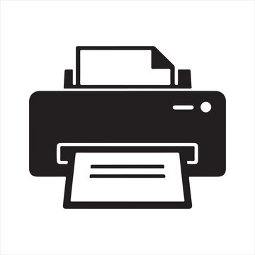 Desktop Printer Icon with Paper Output for Office Document Printing

