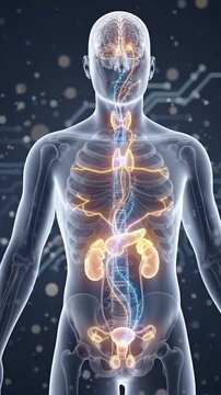 Hormone balance for daily wellness medical illustration endocrine system anatomy concept with glowing gland network for health support and body regulation healthy body endocrine gland anatomy