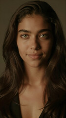 Fototapeta premium Young Woman Portrait with Green Eyes