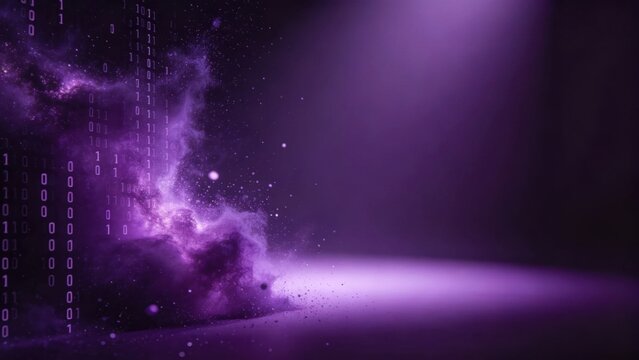 Deep purple binary nebula particles cosmic cloud