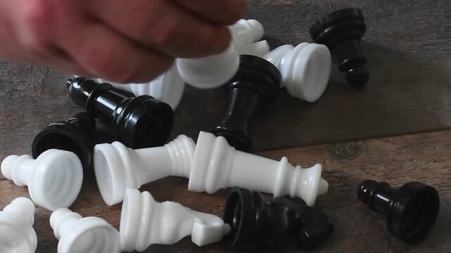 Set up the chess pieces on the table at the beginning of the game