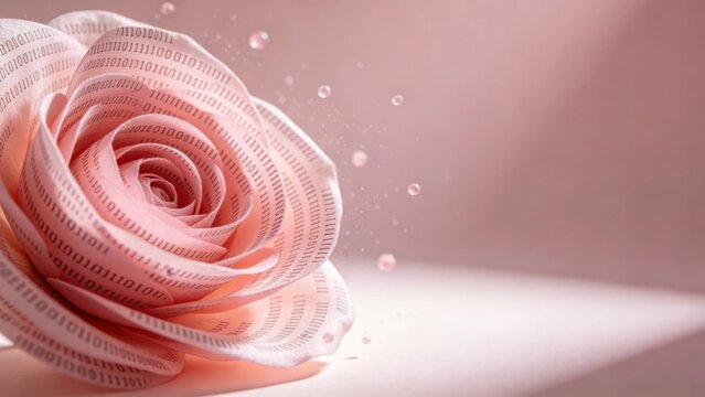 Soft pink binary vortex gentle floating blossom