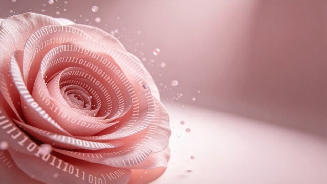 Soft pink binary vortex gentle floating blossom