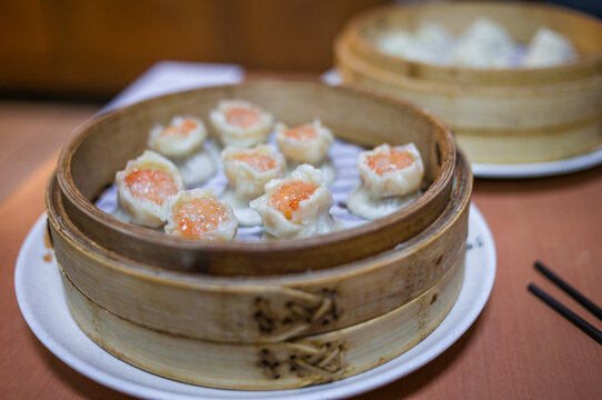 Xiaolongbao steamed shrimp dumplings, Taipei, Taiwan
