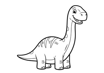 Fototapeta premium Cute Dinosaur Coloring Page for Kids and Adults