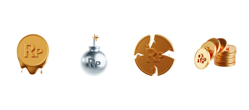 gold coin melting silver bomb cracked stack rupiah collapse currency crisis