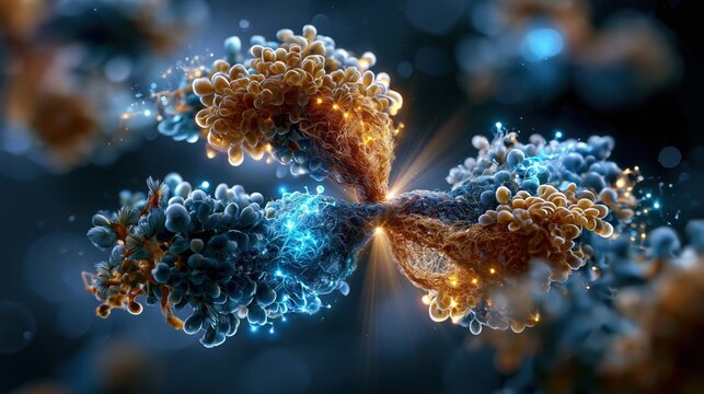 Scientific fine art visualization of chromosome 2 carrying PAX3 gene associated with Waardenburg syndrome, beautifully rendered chromosome structure floating in deep cosmic dark background