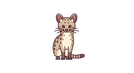 Obraz premium Cute Civet Cat Cartoon Illustration - Small Wild Animal