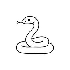 Fototapeta premium A simple line drawing of a snake isolated 