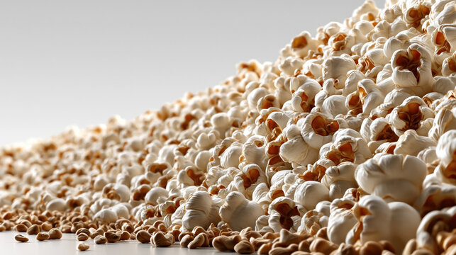 Popcorn kernel pile snack food white brown background texture heap popcorn pile snack food with white popped corn and brown kernel background texture heap creating playful tasty pattern