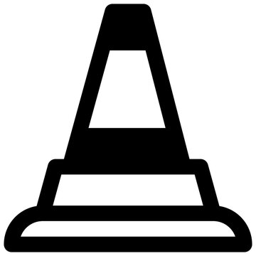Obstacle. Outlined stroke vector icon with black-filled details.
