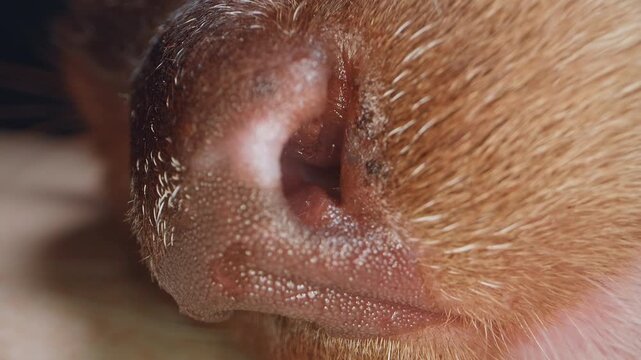 Extreme Macro Closeup of Siamese Cat Nose With Detailed Fur and Skin Texture, Cinematic Animal Portrait Showing Natural Pet Features and Whiskers