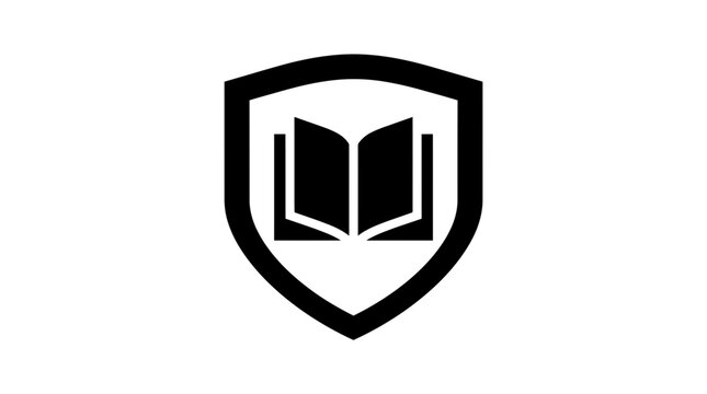 Shield emblem featuring an open book signifies the protection of knowledge, academic integrity, and the institutional commitment to education and intellectual growth.
