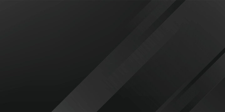 Abstract black background with overlapping diagonal geometric stripes. Modern minimalist sleek design featuring dark charcoal monochrome gradients and clean subtle shapes.