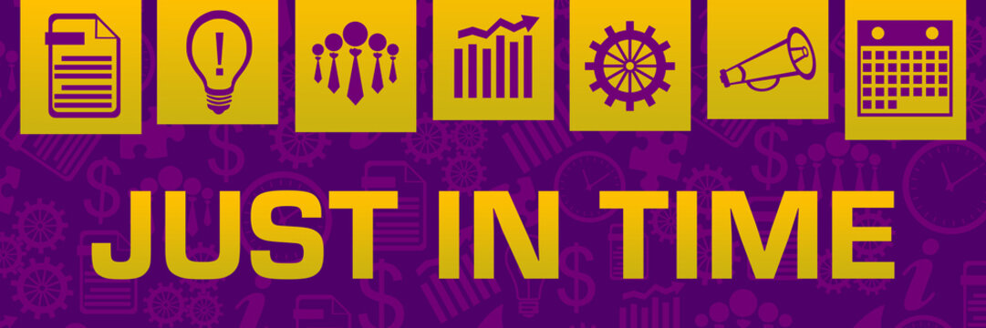 Just In Time Pink Purple Orange Business Symbols Texture On Top 