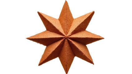 Obraz premium Brown origami star ornament, isolated on transparent background