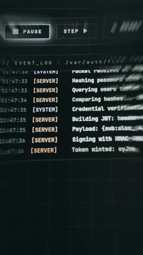 Command-line interface representing system authentication workflow