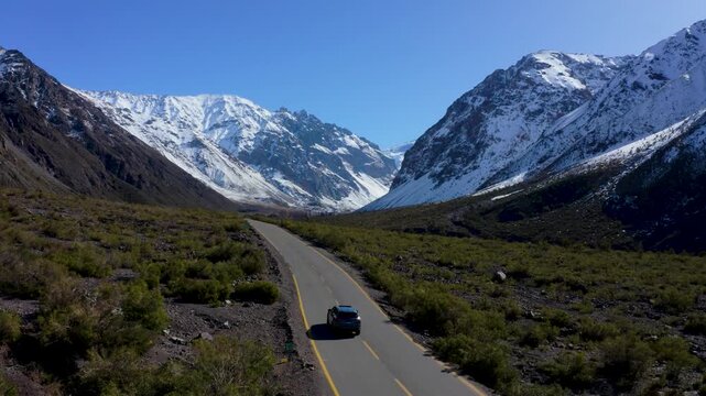 chile off road suv driving cajon del maipo mountain highway